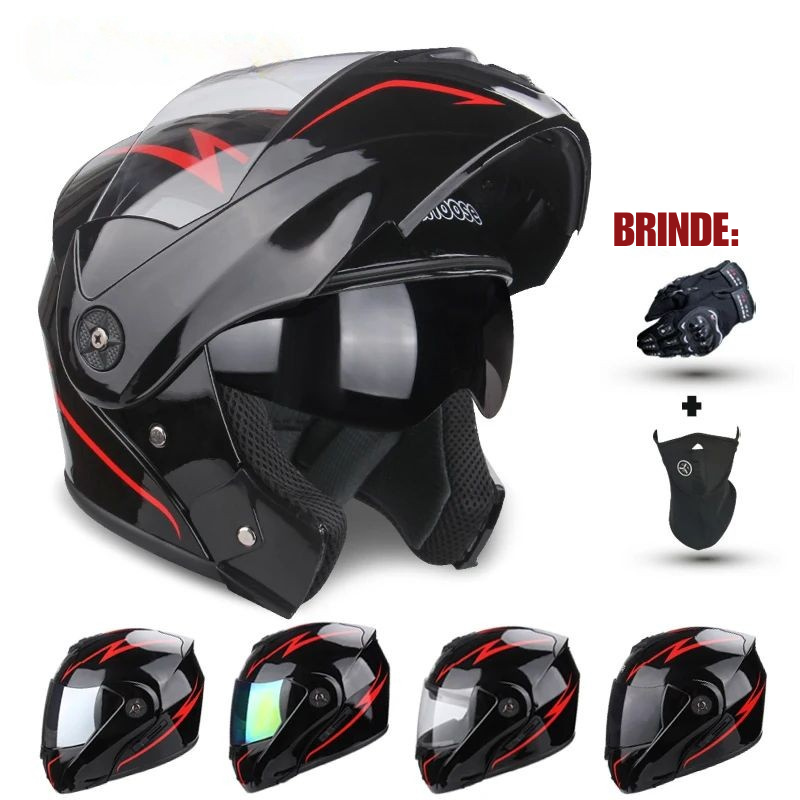 Capacete Modular YOUCHOOSE com Certificação DOT + Brindes Exclusivos