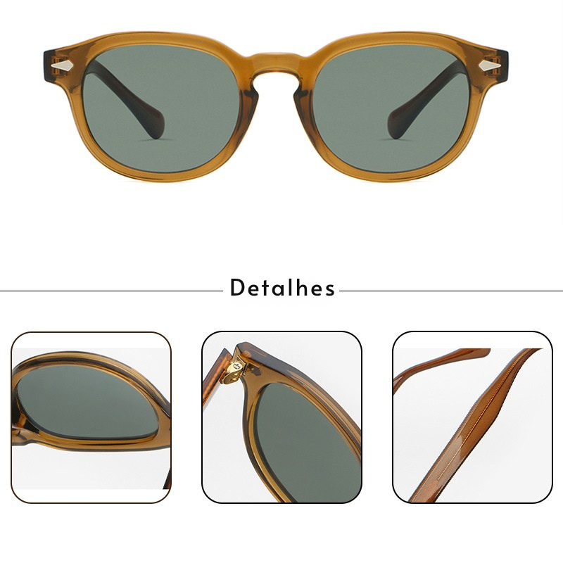 Óculos de Sol Masculino Caterside Retrô Punk – Design Redondo UV400