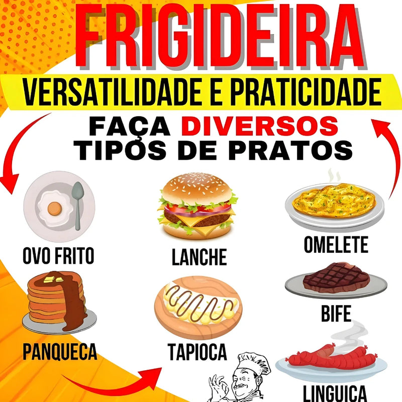 Frigideira de Mármore Antiaderente 3 Divisórias – Prepare Vários Pratos ao Mesmo Tempo