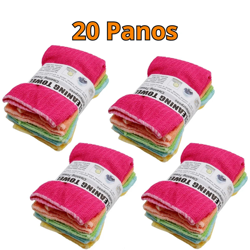 Kit 5 Panos Microfibra Premium – Macios, Absorventes e Sem Fiapos"