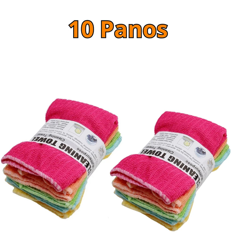 Kit 5 Panos Microfibra Premium – Macios, Absorventes e Sem Fiapos"