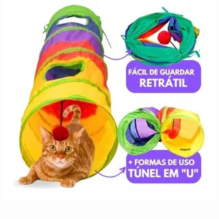 Túnel Labirinto Dobrável para Gatos – Diversão e Estímulo em Um Só Brinquedo