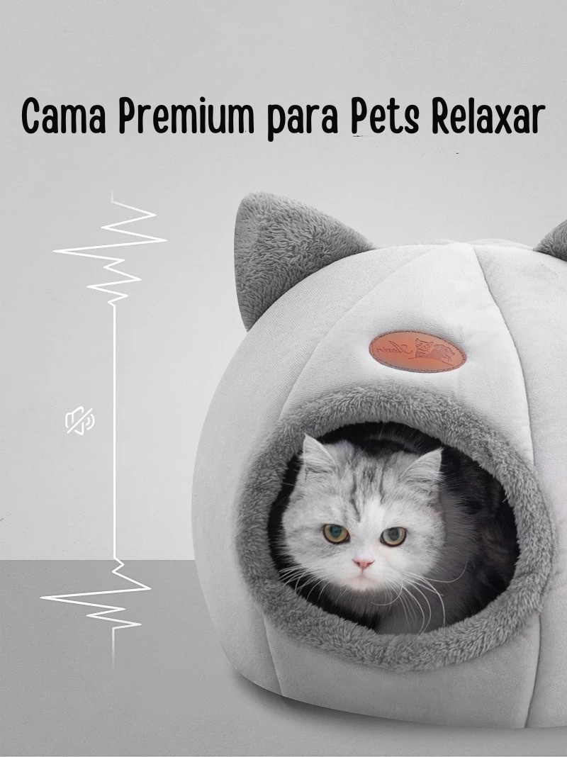 Toca Aconchegante para Gatos e Cães Pequenos – Design de Caverna com Almofada