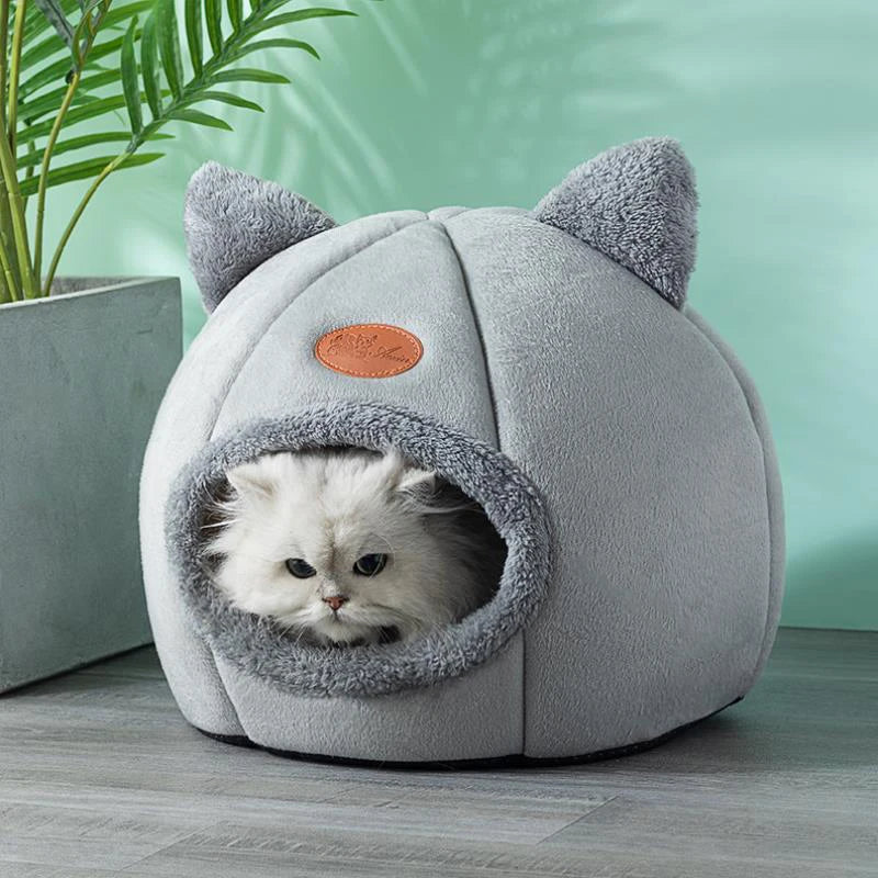 Toca Aconchegante para Gatos e Cães Pequenos – Design de Caverna com Almofada