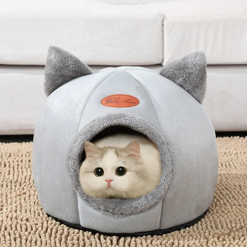 Toca Aconchegante para Gatos e Cães Pequenos – Design de Caverna com Almofada