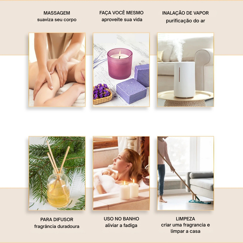 EUQEE Óleo Essencial Orgânico 10ml – Difusor, Spa e Massagem