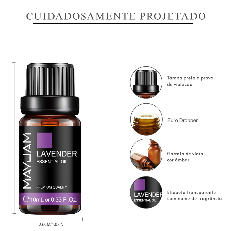 MAYJAM Óleo Essencial Natural 10ml – Difusor, Banho e Massagem