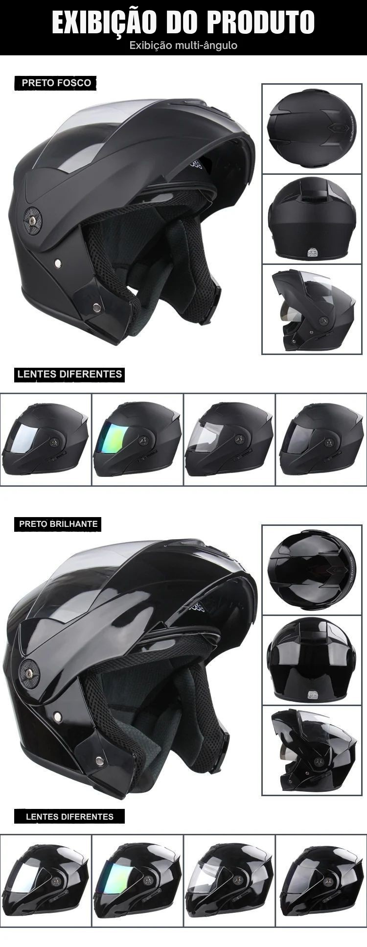 Capacete Modular YOUCHOOSE com Certificação DOT + Brindes Exclusivos