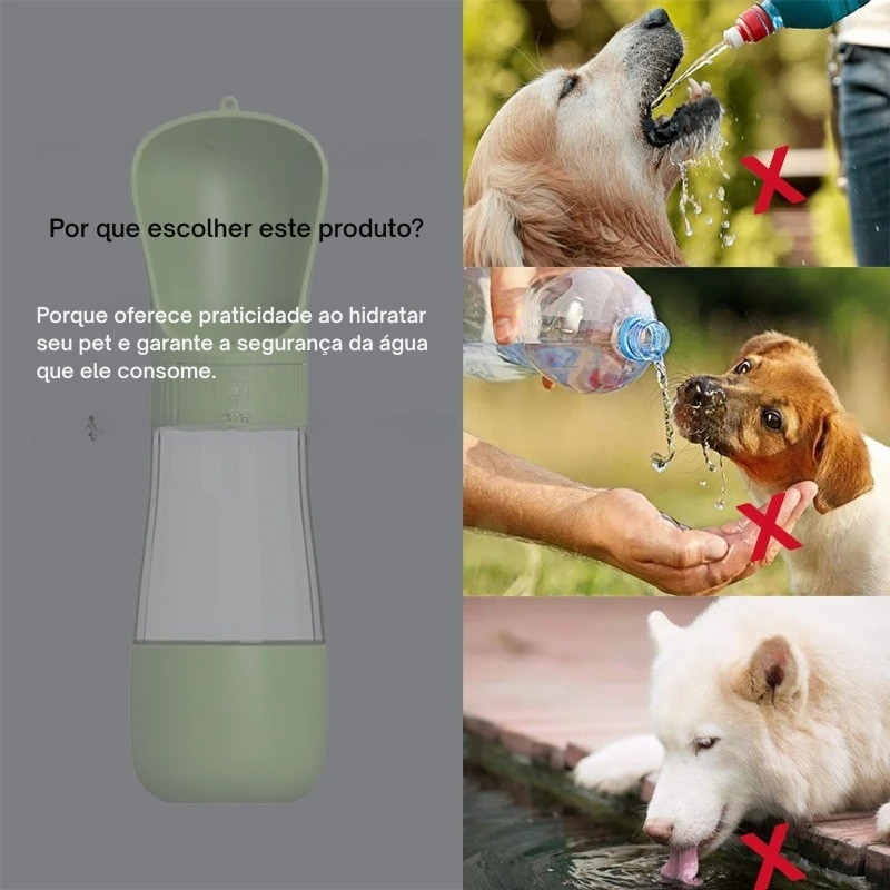 Alimentador Portátil 2 em 1 com Comedouro – Hidrate e Alimente Seu Pet Onde Estiver