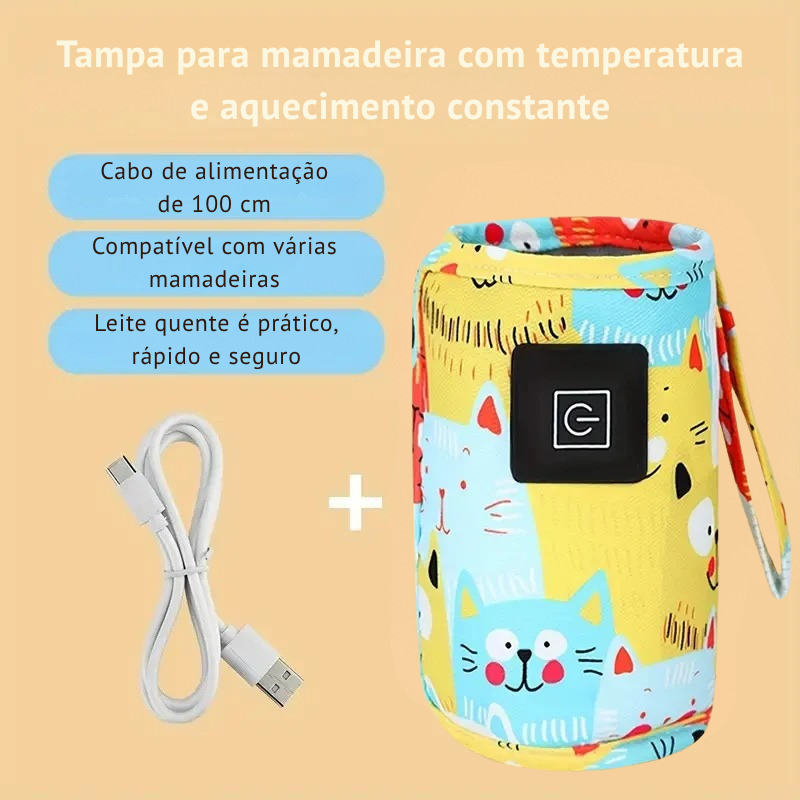 Aquecedor Portátil USB para Mamadeiras – Bolsa Térmica Ideal para Viagens