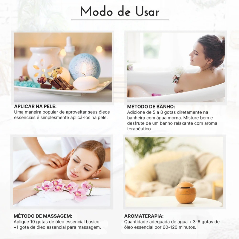 MAYJAM Óleo Essencial Natural 10ml – Difusor, Banho e Massagem