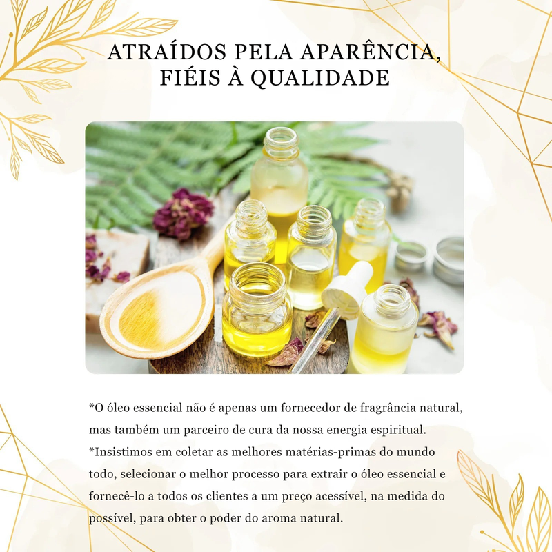 EUQEE Óleo Essencial Orgânico 10ml – Difusor, Spa e Massagem
