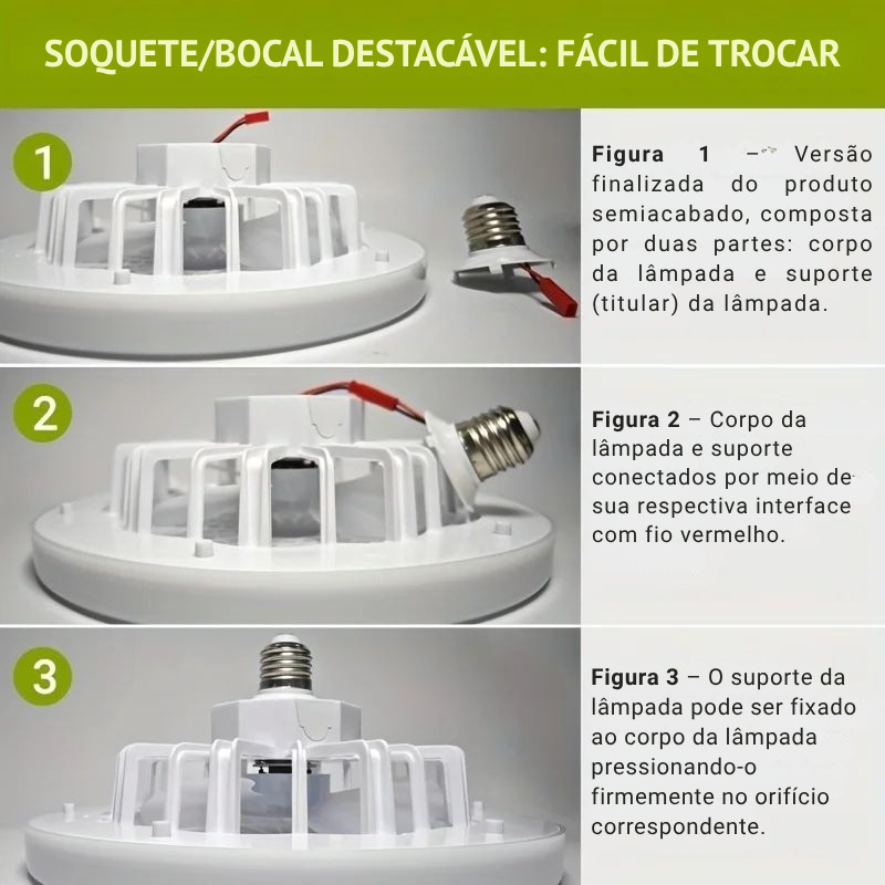 Lâmpada com Ventilador, Luz LED Ajustável e Controle Remoto