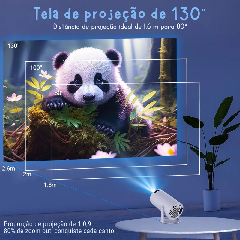 Magcubic HY300 Pro – Projetor Portátil 4K, Android 11, Wi-Fi 6 e Tela até 200”