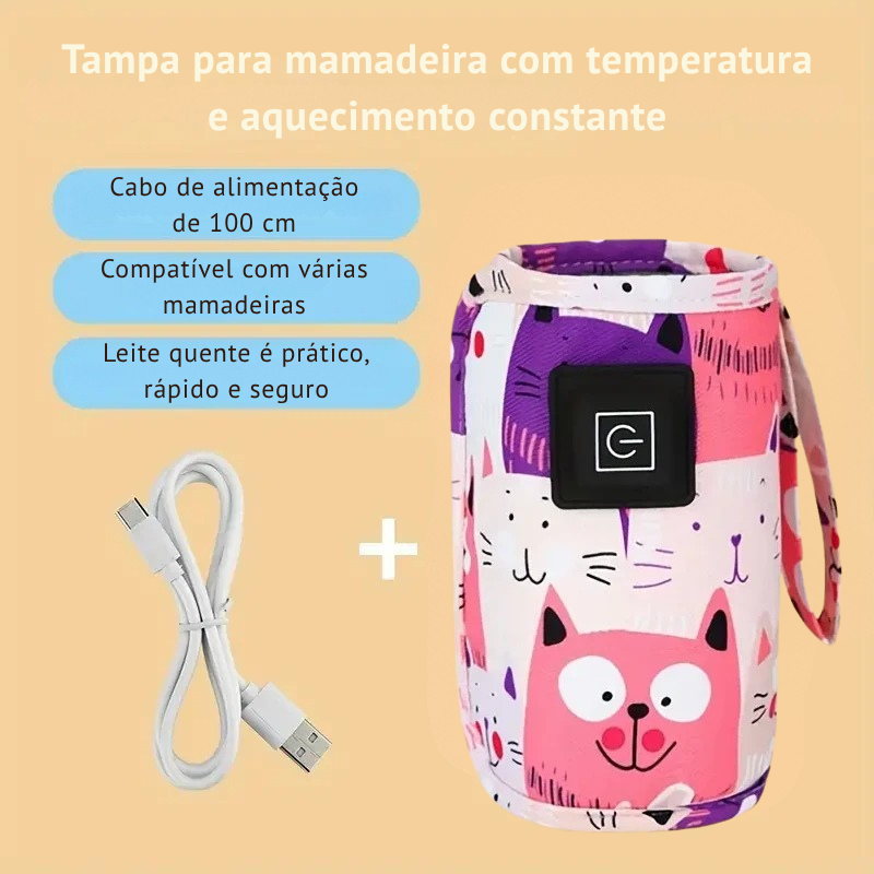 Aquecedor Portátil USB para Mamadeiras – Bolsa Térmica Ideal para Viagens