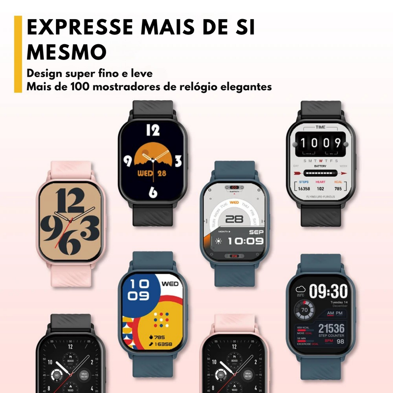 Smartwatch Zeblaze GTS 3 com Chamadas, Tela HD e +100 Modos Esportivos