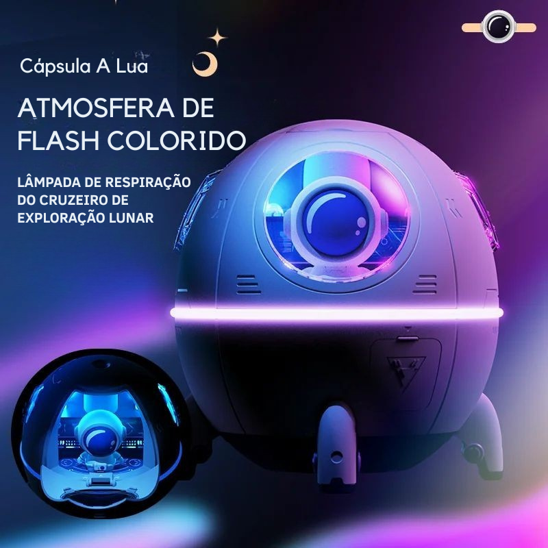 Umidificador Cápsula Espacial LED – Aromaterapia e Hidratação