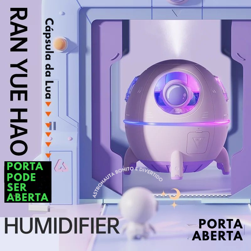 Umidificador Cápsula Espacial LED – Aromaterapia e Hidratação