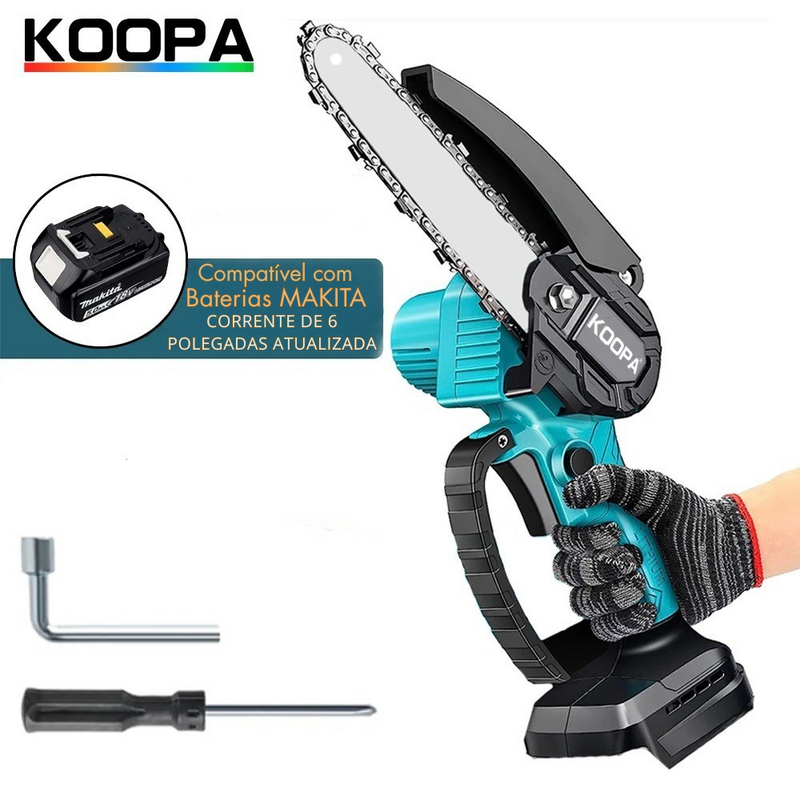 Mini Motosserra Elétrica 6” Compatível Makita 18V – Portátil e Potente