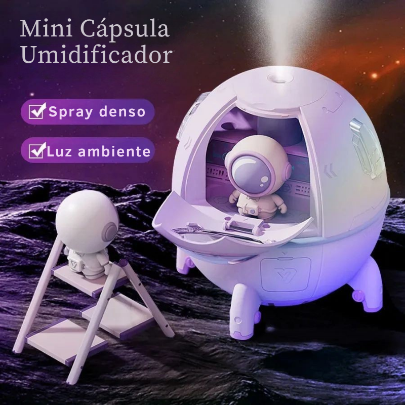 Umidificador Cápsula Espacial LED – Aromaterapia e Hidratação