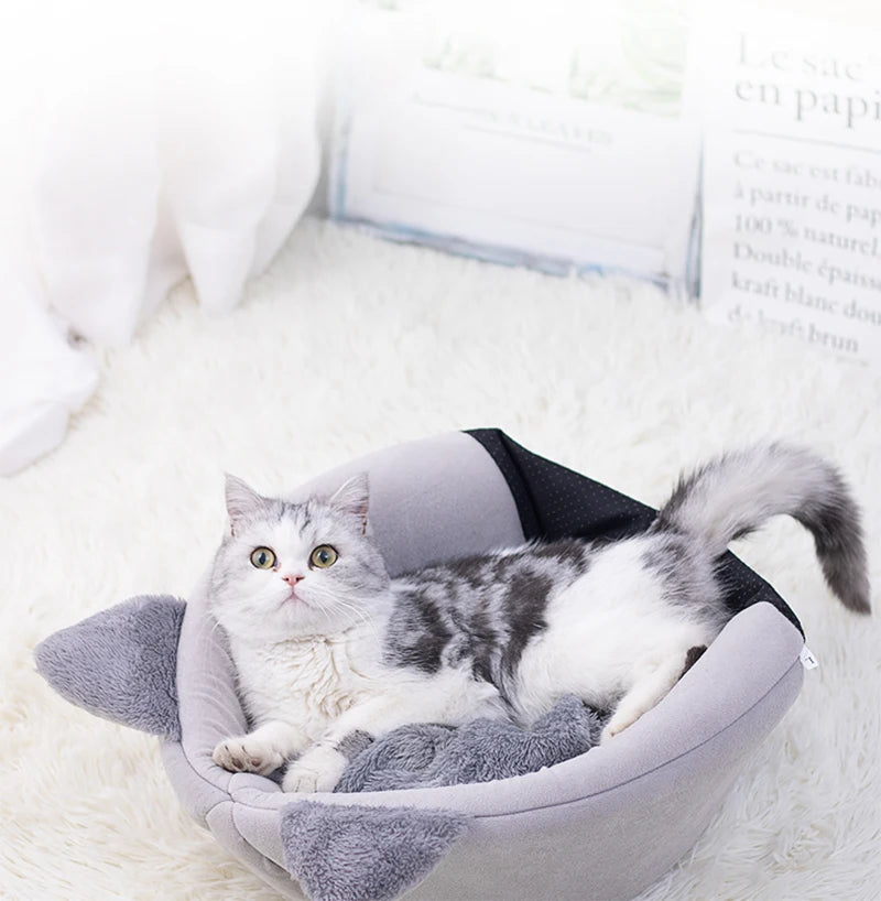 Toca Aconchegante para Gatos e Cães Pequenos – Design de Caverna com Almofada
