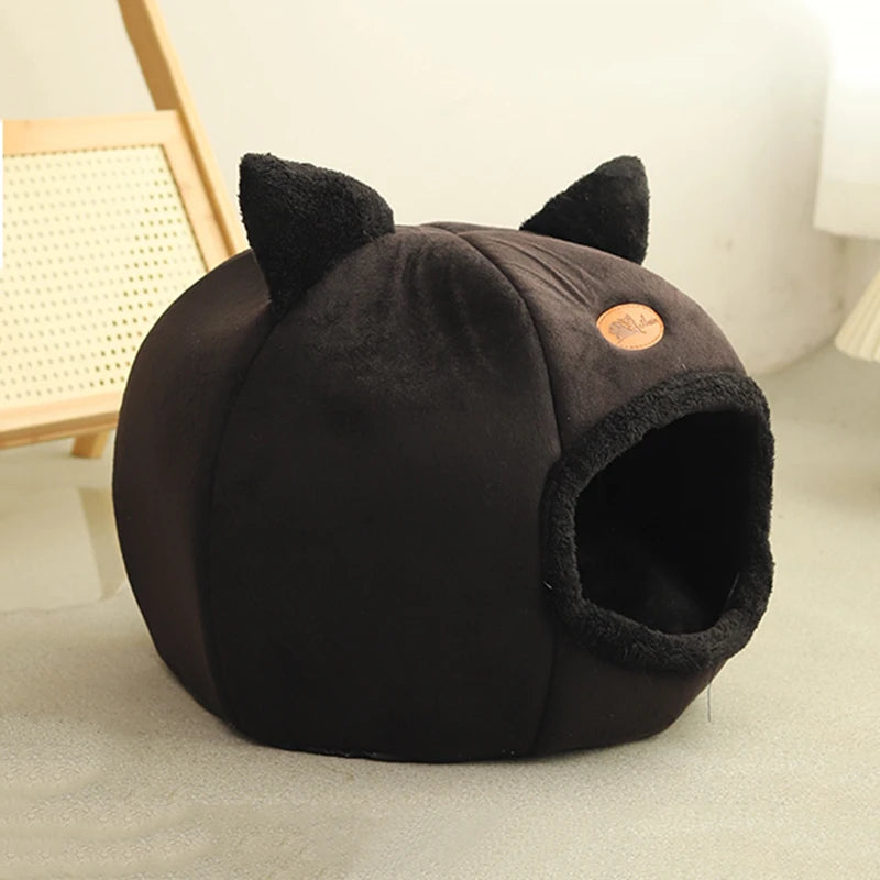 Toca Aconchegante para Gatos e Cães Pequenos – Design de Caverna com Almofada