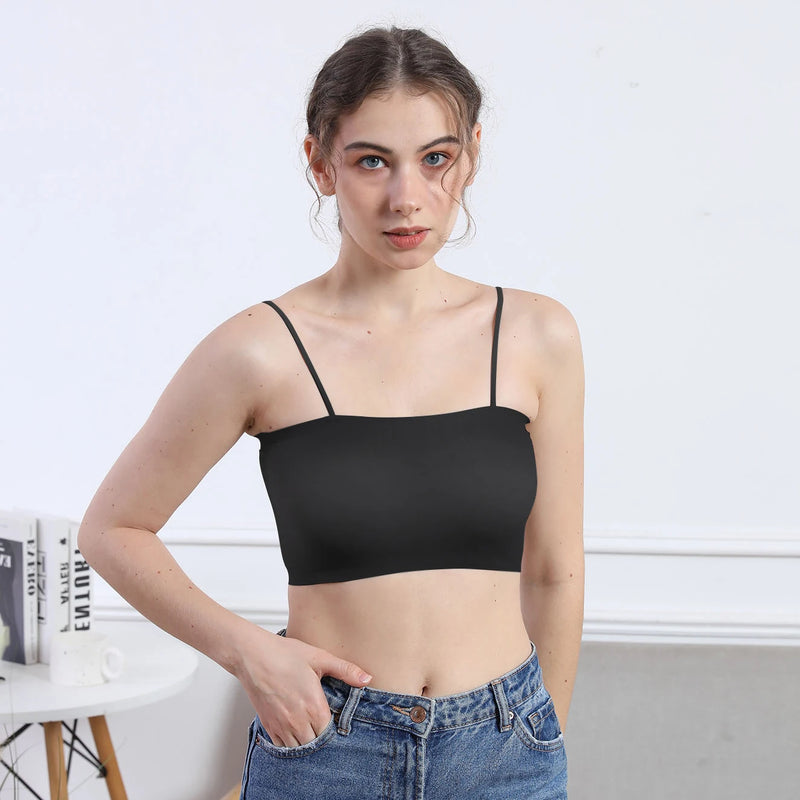 Kit com 3 Tops SkinBelle – Sutiã Sem Costura Ice Silk para o Dia a Dia