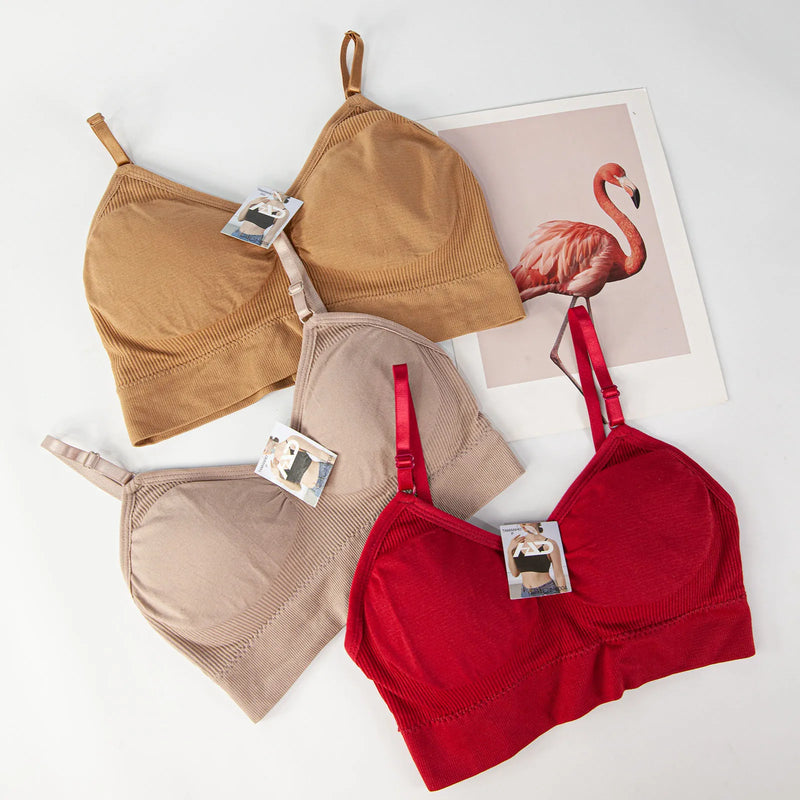 Kit com 3 Sutiãs SeamLess – Conforto, Estilo e Sem Aro (P/M/G/GG)