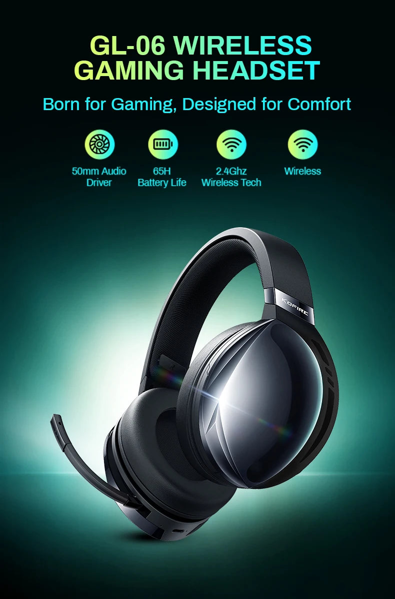 Headset Gamer 100h Bateria, Som 3D e Cancelamento de Ruído – Bluetooth 5.4