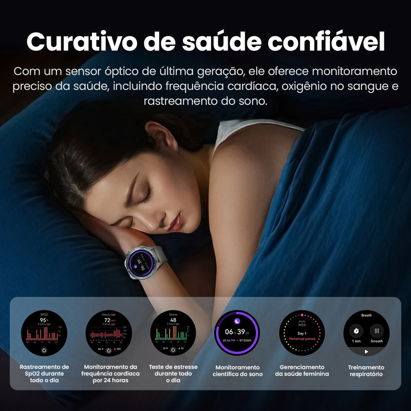 Smartwatch HAYLOU Solar Neo – Tela HD, Chamadas e Monitoramento 24h