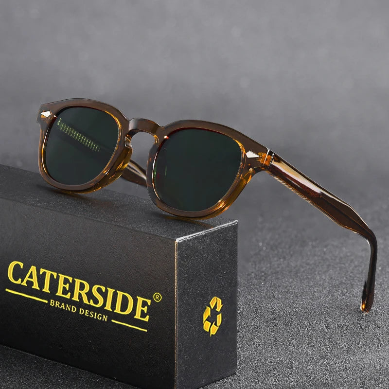 Óculos de Sol Masculino Caterside Retrô Punk – Design Redondo UV400