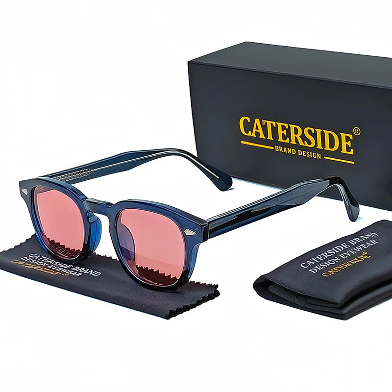 Óculos de Sol Masculino Caterside Retrô Punk – Design Redondo UV400