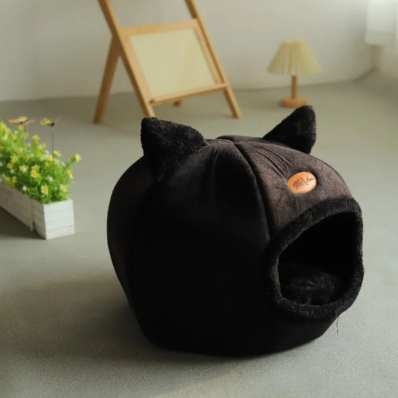 Toca Aconchegante para Gatos e Cães Pequenos – Design de Caverna com Almofada