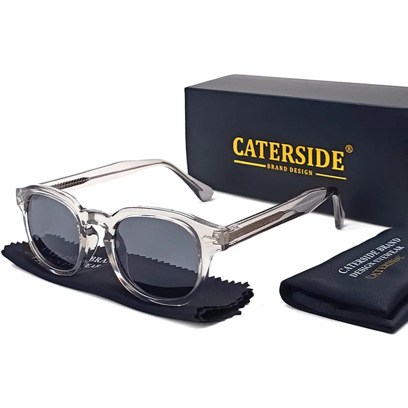Óculos de Sol Masculino Caterside Retrô Punk – Design Redondo UV400