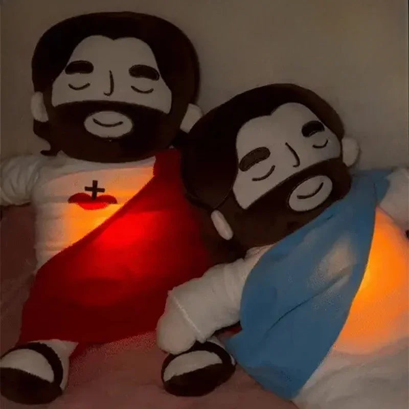 Pelúcia Jesus Calmante 40cm – Luz, Música e Respiração Suave