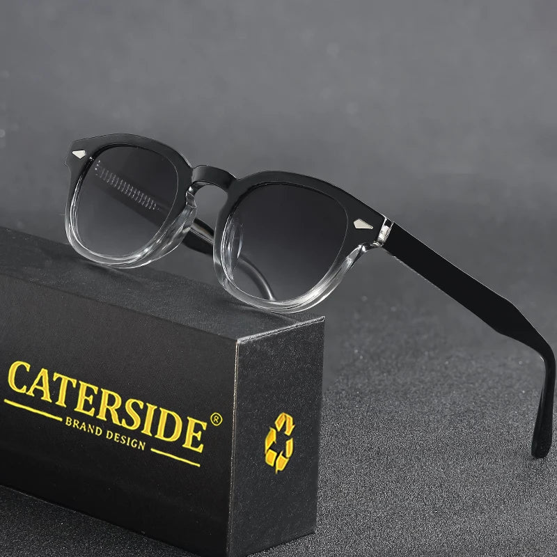 Óculos de Sol Masculino Caterside Retrô Punk – Design Redondo UV400