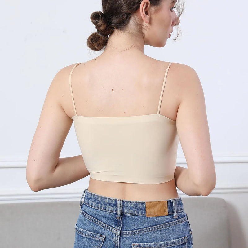 Kit com 3 Tops SkinBelle – Sutiã Sem Costura Ice Silk para o Dia a Dia