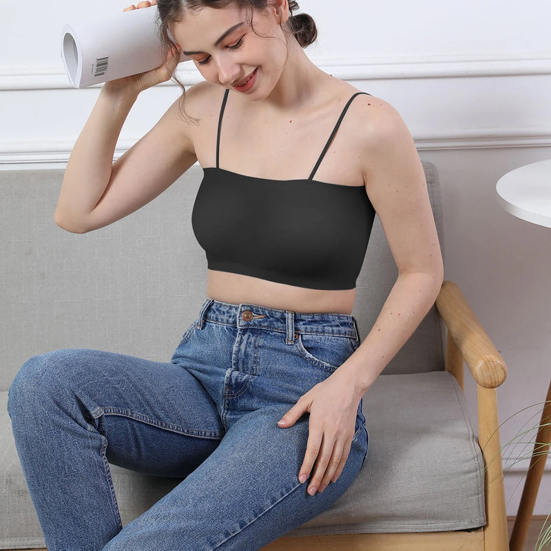 Kit com 3 Tops SkinBelle – Sutiã Sem Costura Ice Silk para o Dia a Dia