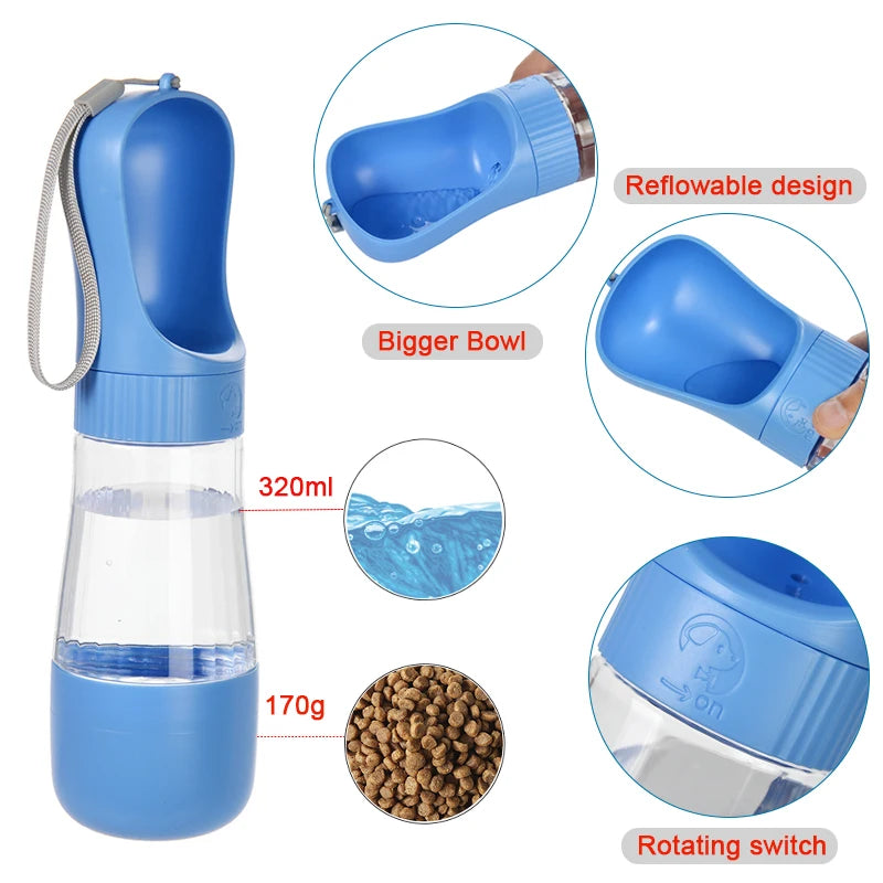 Alimentador Portátil 2 em 1 com Comedouro – Hidrate e Alimente Seu Pet Onde Estiver