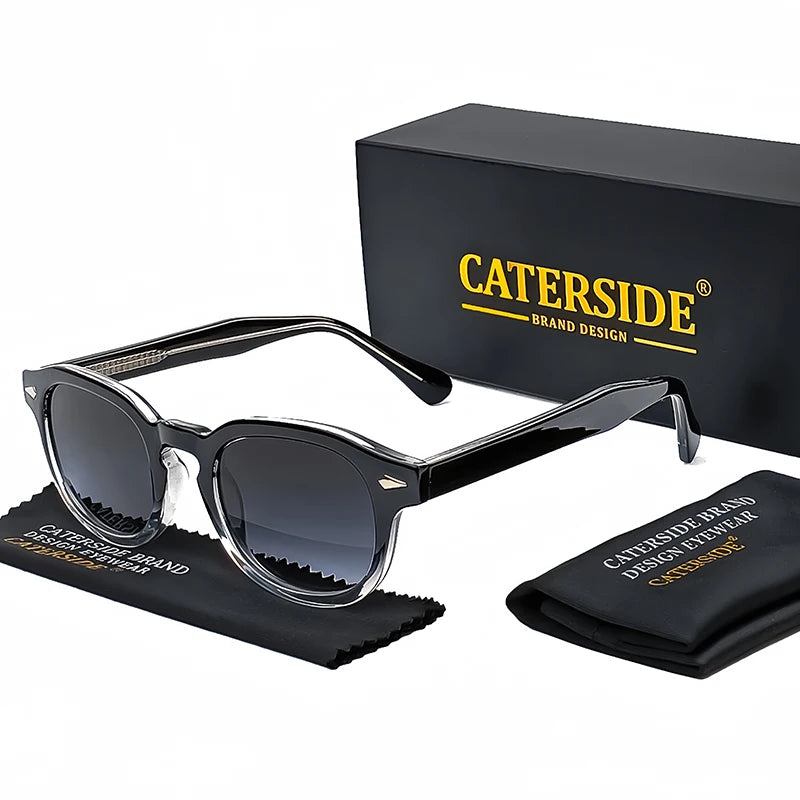 Óculos de Sol Masculino Caterside Retrô Punk – Design Redondo UV400