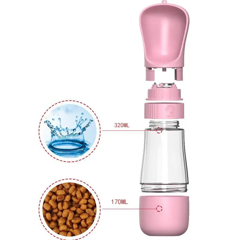 Alimentador Portátil 2 em 1 com Comedouro – Hidrate e Alimente Seu Pet Onde Estiver