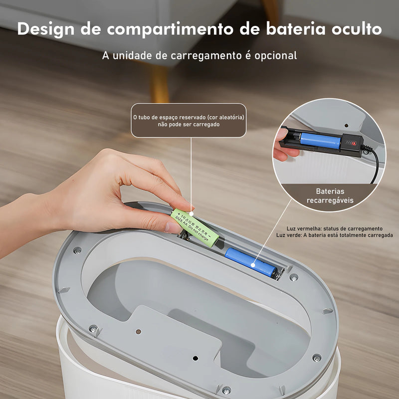 Lixeira Inteligente 12L com Sensor Automático