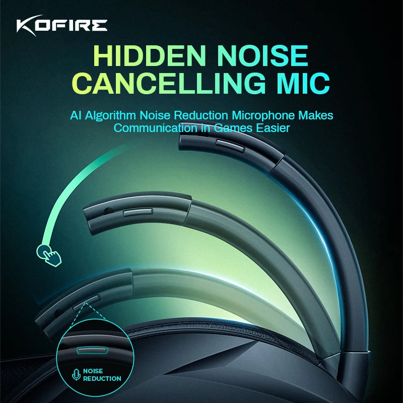 Headset Gamer 100h Bateria, Som 3D e Cancelamento de Ruído – Bluetooth 5.4
