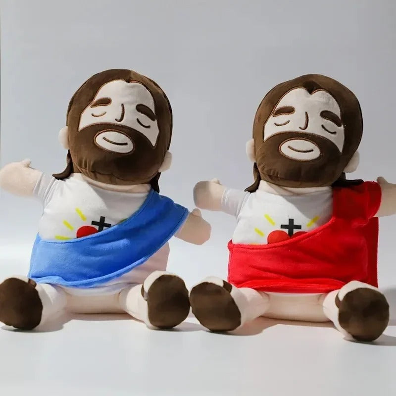 Pelúcia Jesus Calmante 40cm – Luz, Música e Respiração Suave