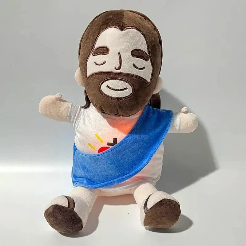 Pelúcia Jesus Calmante 40cm – Luz, Música e Respiração Suave