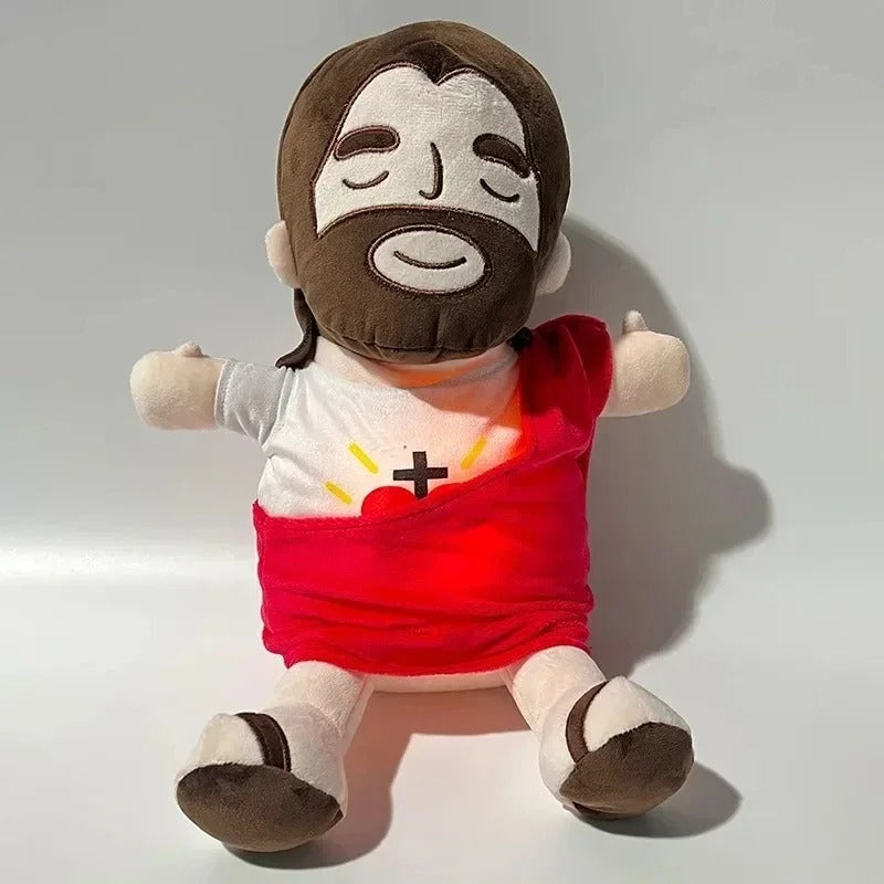 Pelúcia Jesus Calmante 40cm – Luz, Música e Respiração Suave