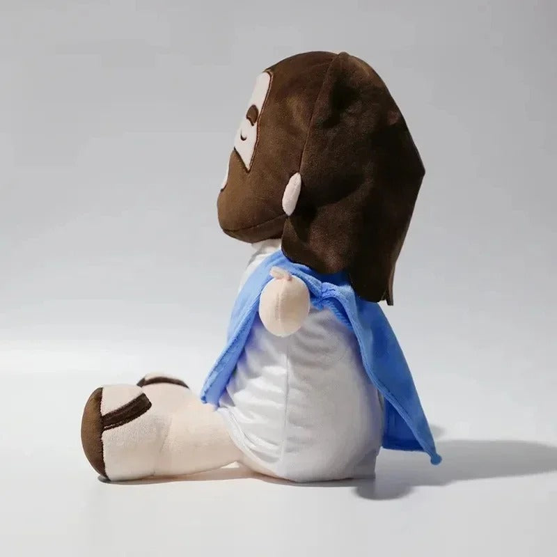 Pelúcia Jesus Calmante 40cm – Luz, Música e Respiração Suave