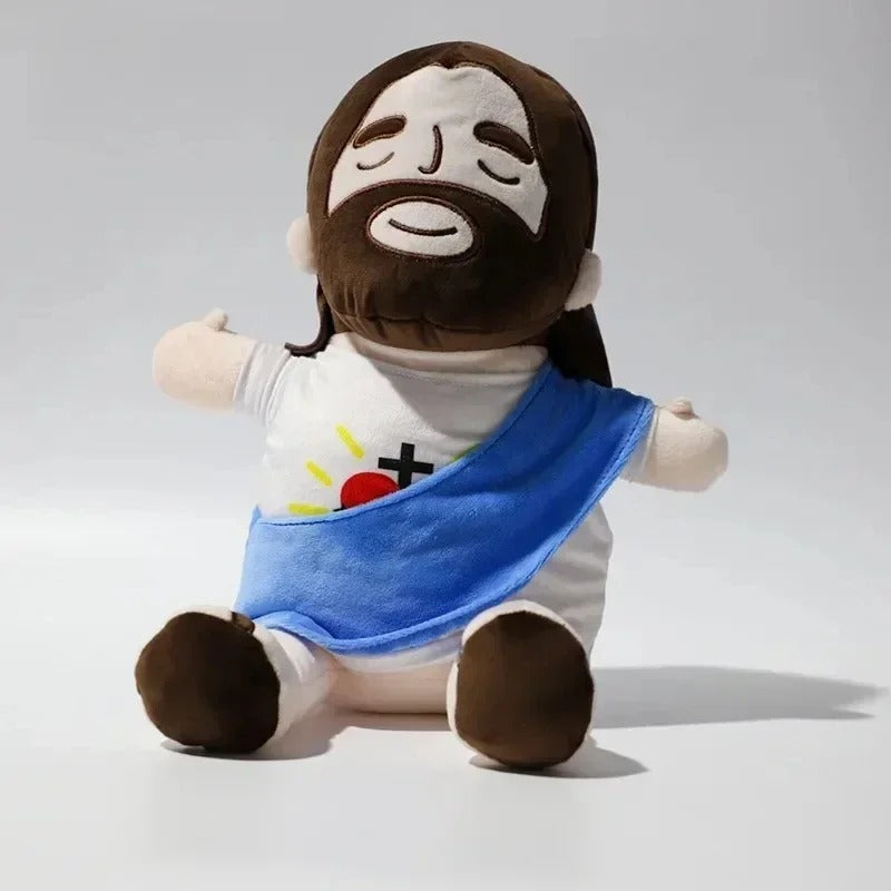 Pelúcia Jesus Calmante 40cm – Luz, Música e Respiração Suave